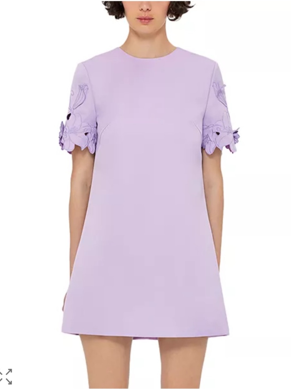 LEO LIN Lilac Dress with Floral Sleeve Appliqué